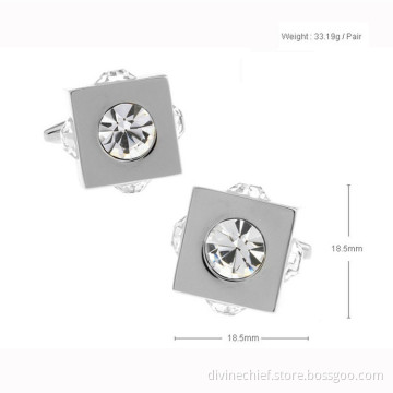 High End Men Metal Suit Shirt Cufflinks With Crystal For Sale